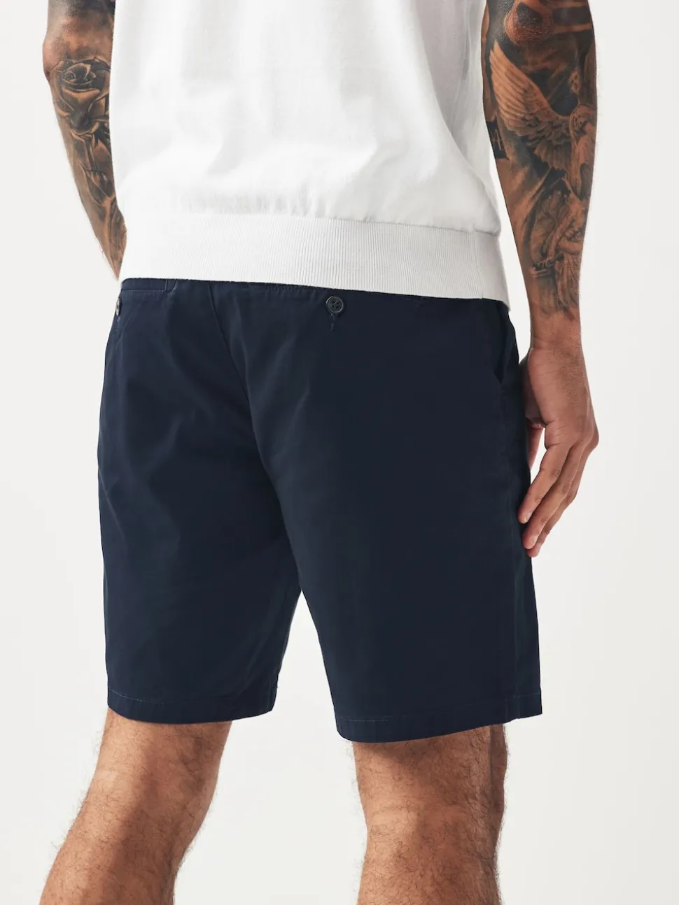 Navy/Stone Straight Fit Stretch Chino Shorts 2 Pack