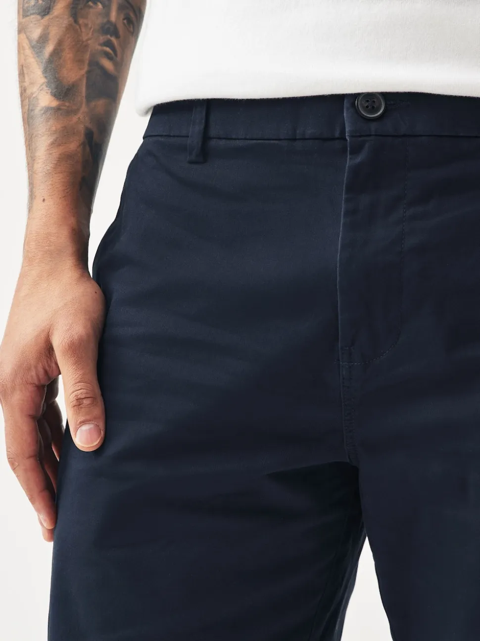 Navy/Stone Straight Fit Stretch Chino Shorts 2 Pack