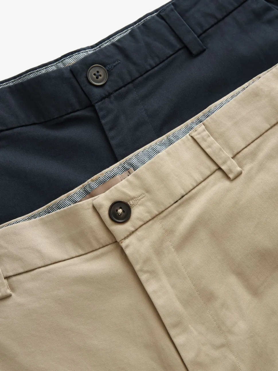 Navy/Stone Straight Fit Stretch Chino Shorts 2 Pack
