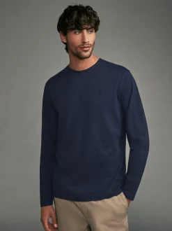 Navy/White/Black/Stone Long Sleeve T-Shirts 4 Pack