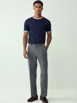 Navy/White/Neutral Stone 3 Pack Slim Fit Ringer T-Shirt