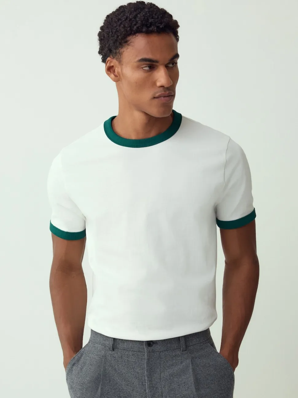 Navy/White/Neutral Stone 3 Pack Slim Fit Ringer T-Shirt