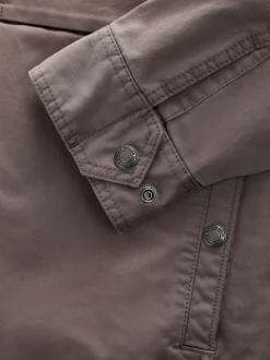Neutral Borg Lined Zip Through Funnel Jacket
