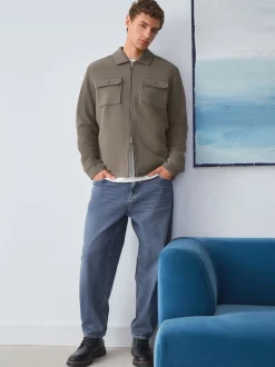 Neutral Brown Borg Fleece Lined Shacket