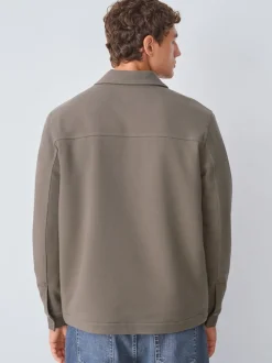 Neutral Brown Borg Fleece Lined Shacket