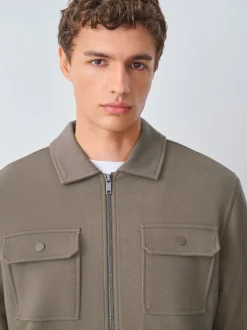Neutral Brown Borg Fleece Lined Shacket