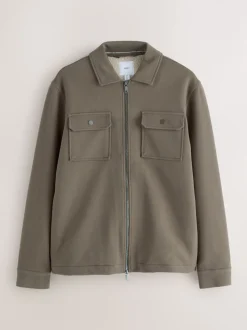 Neutral Brown Borg Fleece Lined Shacket