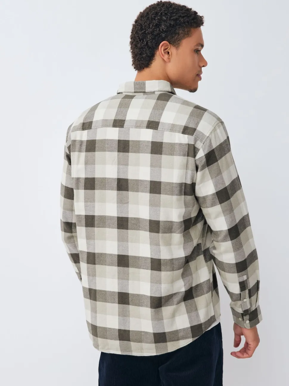 Neutral Brown Long Sleeve Check Shirt