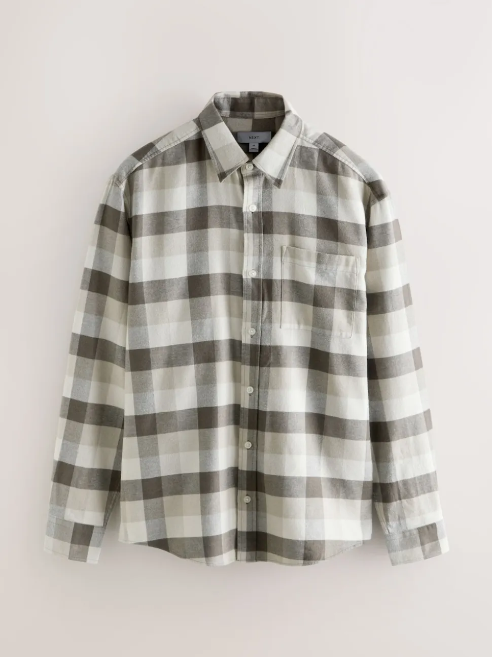 Neutral Brown Long Sleeve Check Shirt