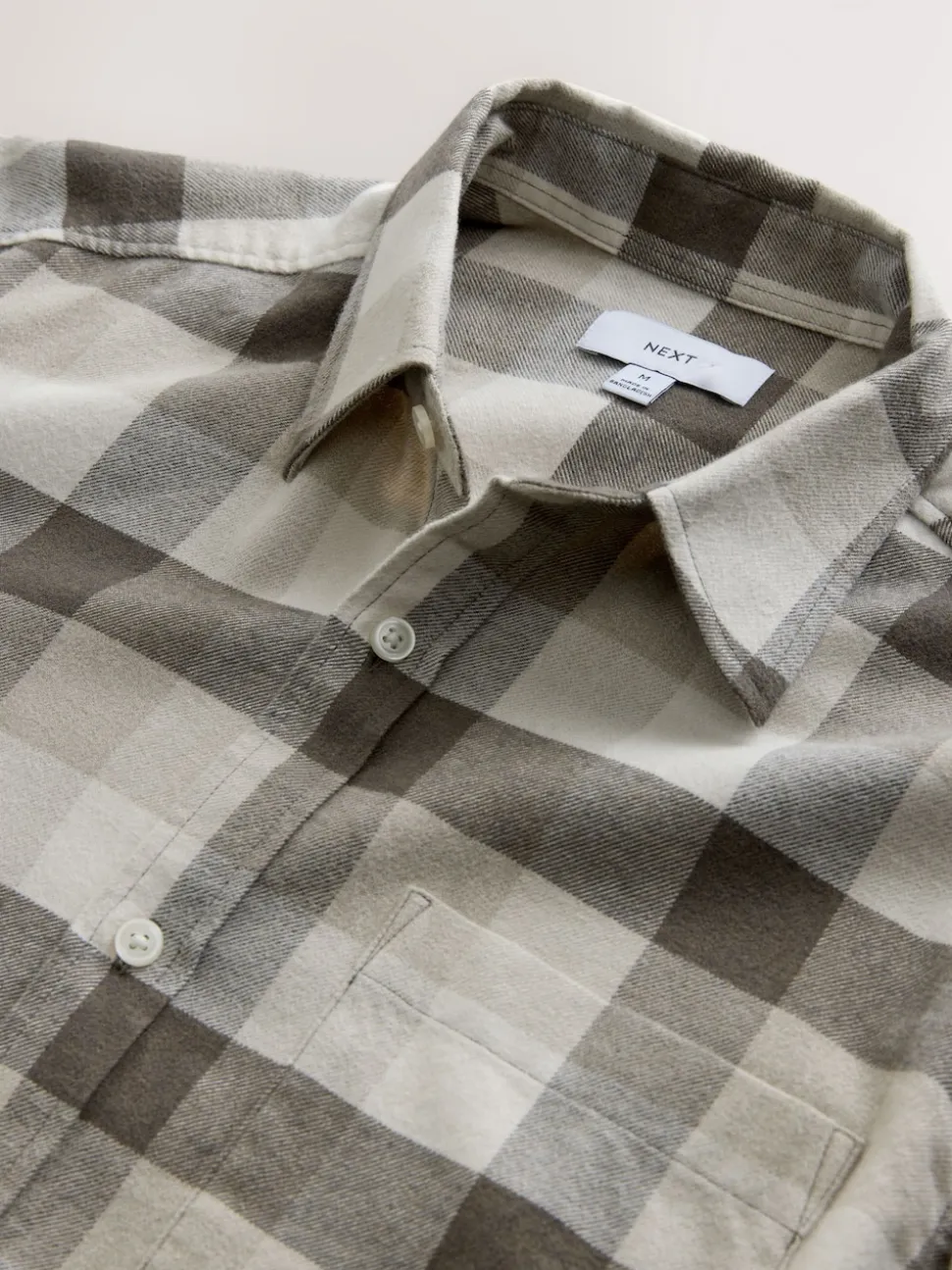 Neutral Brown Long Sleeve Check Shirt