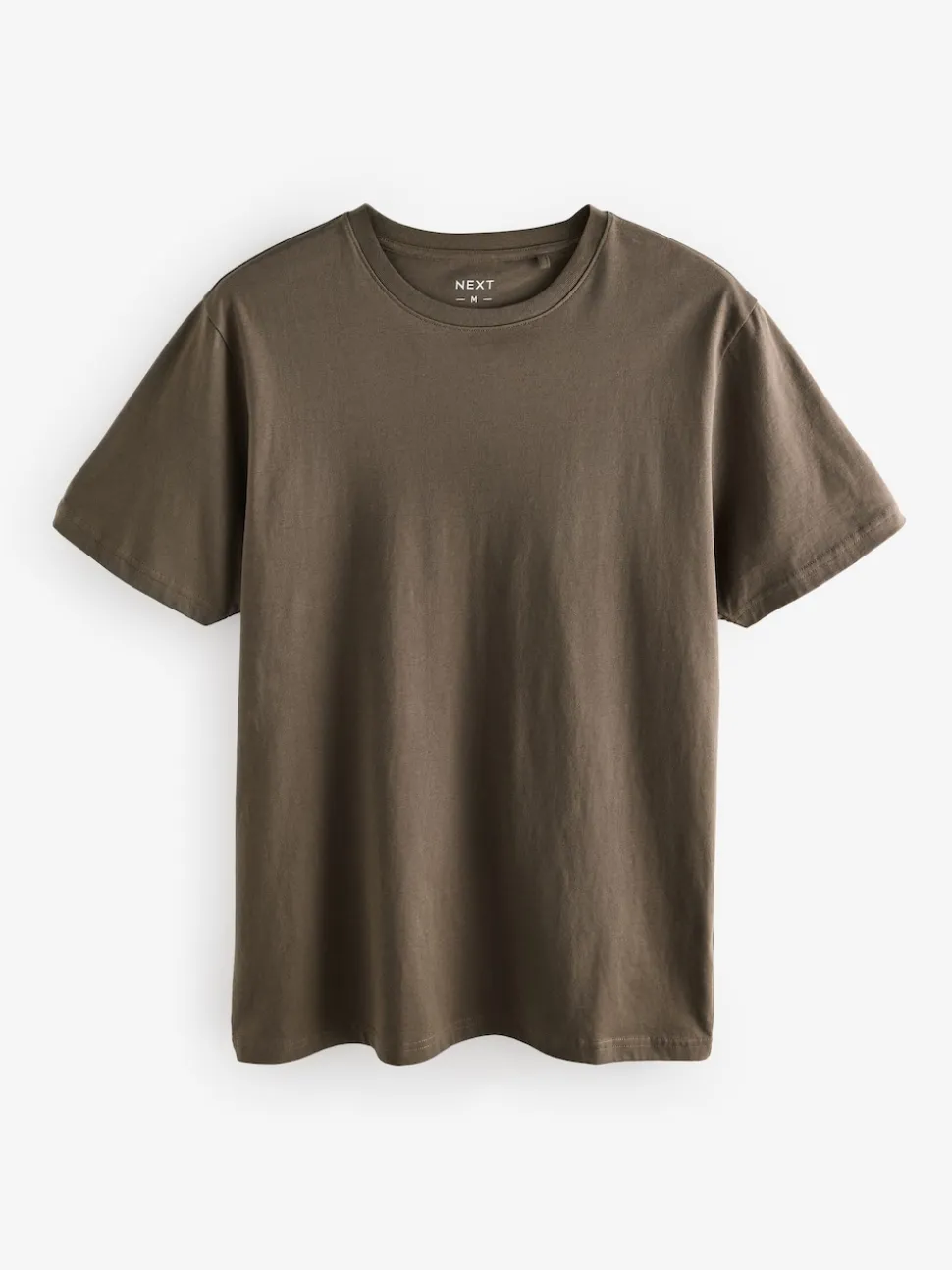 Neutral Brown Regular Fit Essential Crew Neck Cotton T-Shirt