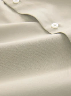 Neutral Brown Regular Fit Button Down Easy Iron Oxford Shirt