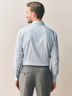 Neutral Brown Slim Fit Signature Premium Textured Shirt