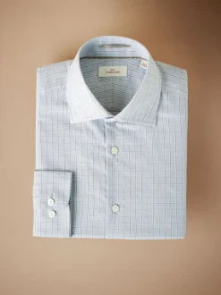 Neutral Brown Slim Fit Signature Premium Textured Shirt