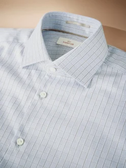 Neutral Brown Slim Fit Signature Premium Textured Shirt