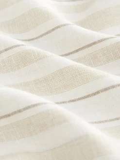 Neutral Brown Striped Linen Blend Woven Pyjamas Bottoms