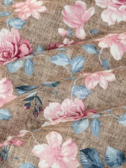 Neutral Brown/Pink Slim Fit Signature 100% Cotton Floral Print Long Sleeve Shirt