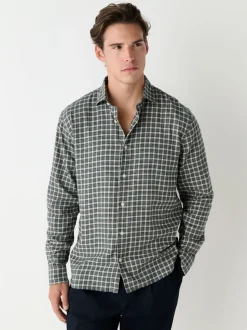 Neutral Brushed Flannel Shirt