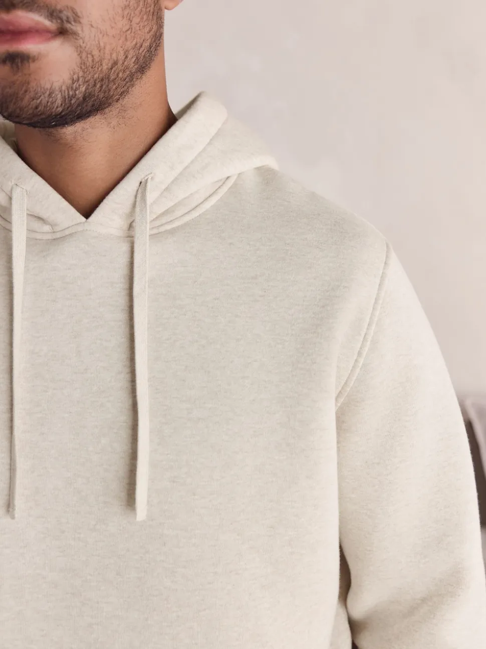 Neutral Check Bottoms Long Sleeve Hoodie Set