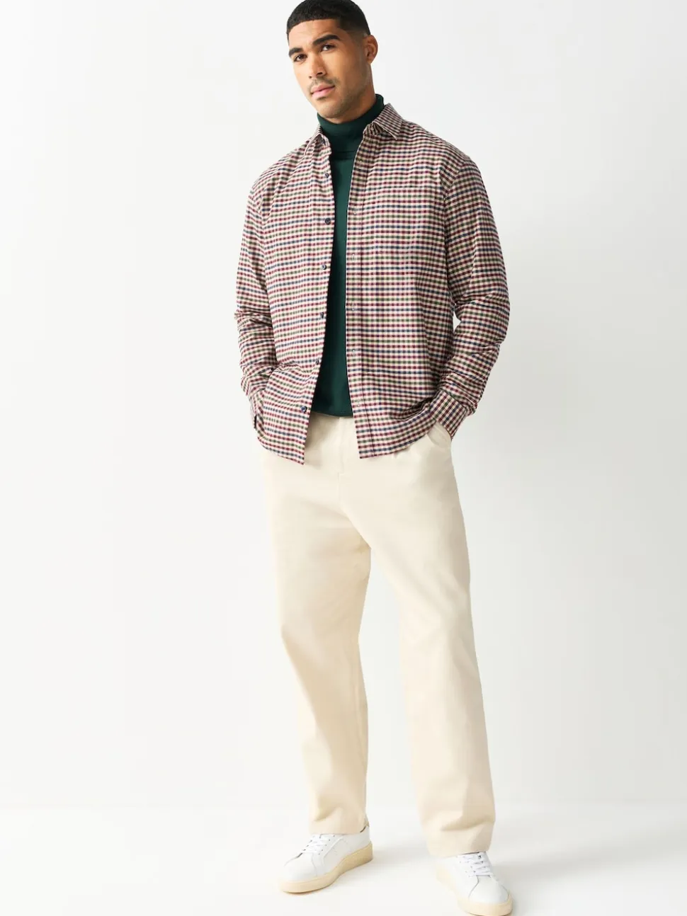 Neutral Check Soft Touch Long Sleeve Shirt