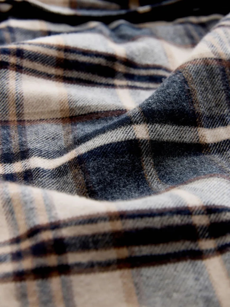 Neutral Check Woven Dressing Gown