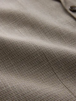 Neutral Contrast Fabric Detail Suit Waistcoat