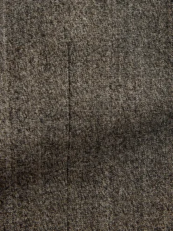 Neutral Double Breasted Merino Wool Blend Suit Jacket