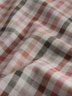 Neutral Gingham Regular Fit Easy Iron Button Down Oxford Shirt