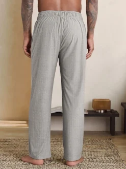 Neutral Herringbone Motionflex Cosy Open Hem Pyjama Bottoms