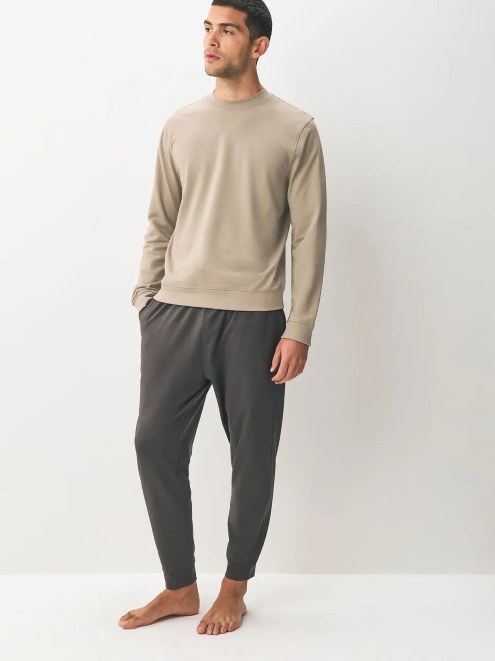 Neutral Lightweight Crew Neck Sweatshirt