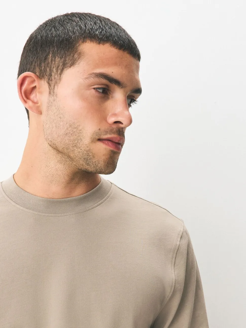 Neutral Lightweight Crew Neck Sweatshirt