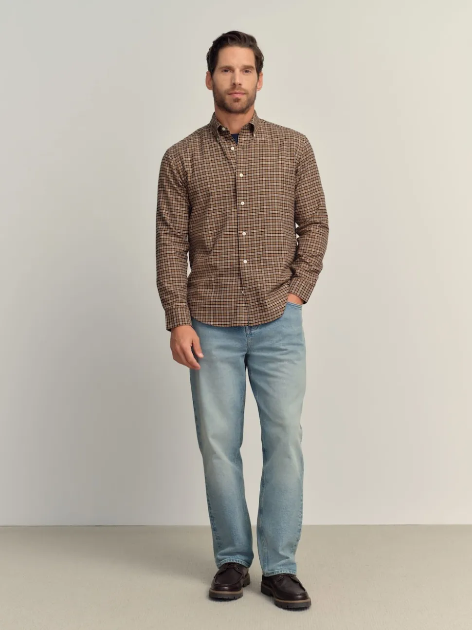 Neutral Long Sleeve Check Shirt