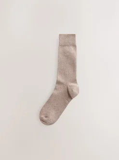 Neutral Marl 5 Pack Embroidered Lasting Fresh Socks