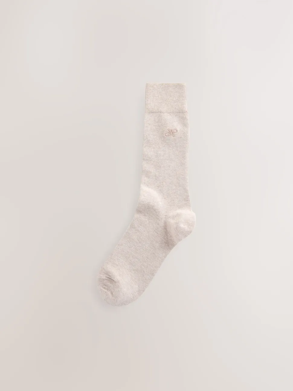 Neutral Marl 5 Pack Embroidered Lasting Fresh Socks