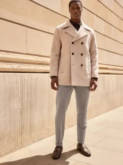 Neutral Regular Fit N.Premium Soft Touch Peacoat with Wool