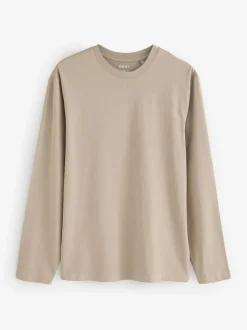 Neutral Regular Fit Regular Fit Long Sleeve 100% Cotton T-Shirts 5 Pack