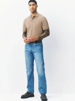 Neutral Regular Fit Short Sleeve Pique Polo Shirt
