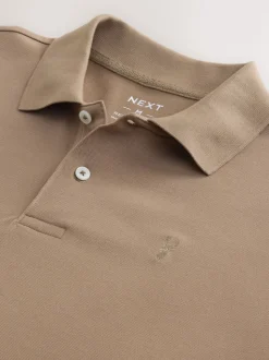 Neutral Regular Fit Short Sleeve Pique Polo Shirt
