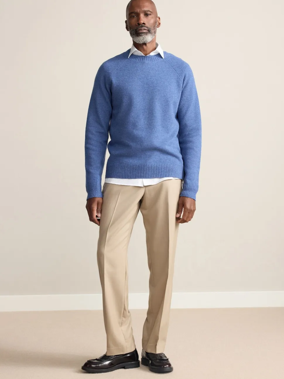 Neutral Regular Fit Signature 100% Wool Trousers With Motion Flex Waistband