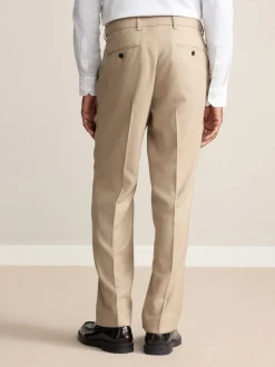 Neutral Regular Fit Signature 100% Wool Trousers With Motion Flex Waistband