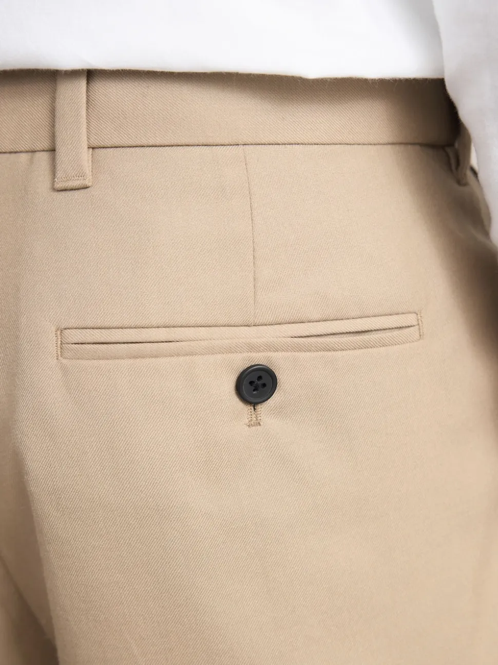 Neutral Regular Fit Signature 100% Wool Trousers With Motion Flex Waistband