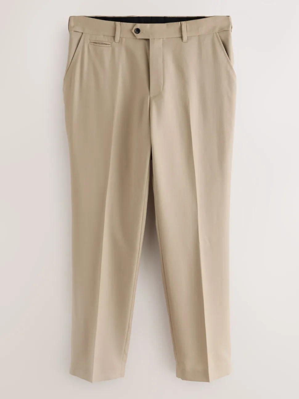 Neutral Regular Fit Signature 100% Wool Trousers With Motion Flex Waistband