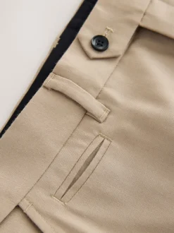 Neutral Regular Fit Signature 100% Wool Trousers With Motion Flex Waistband