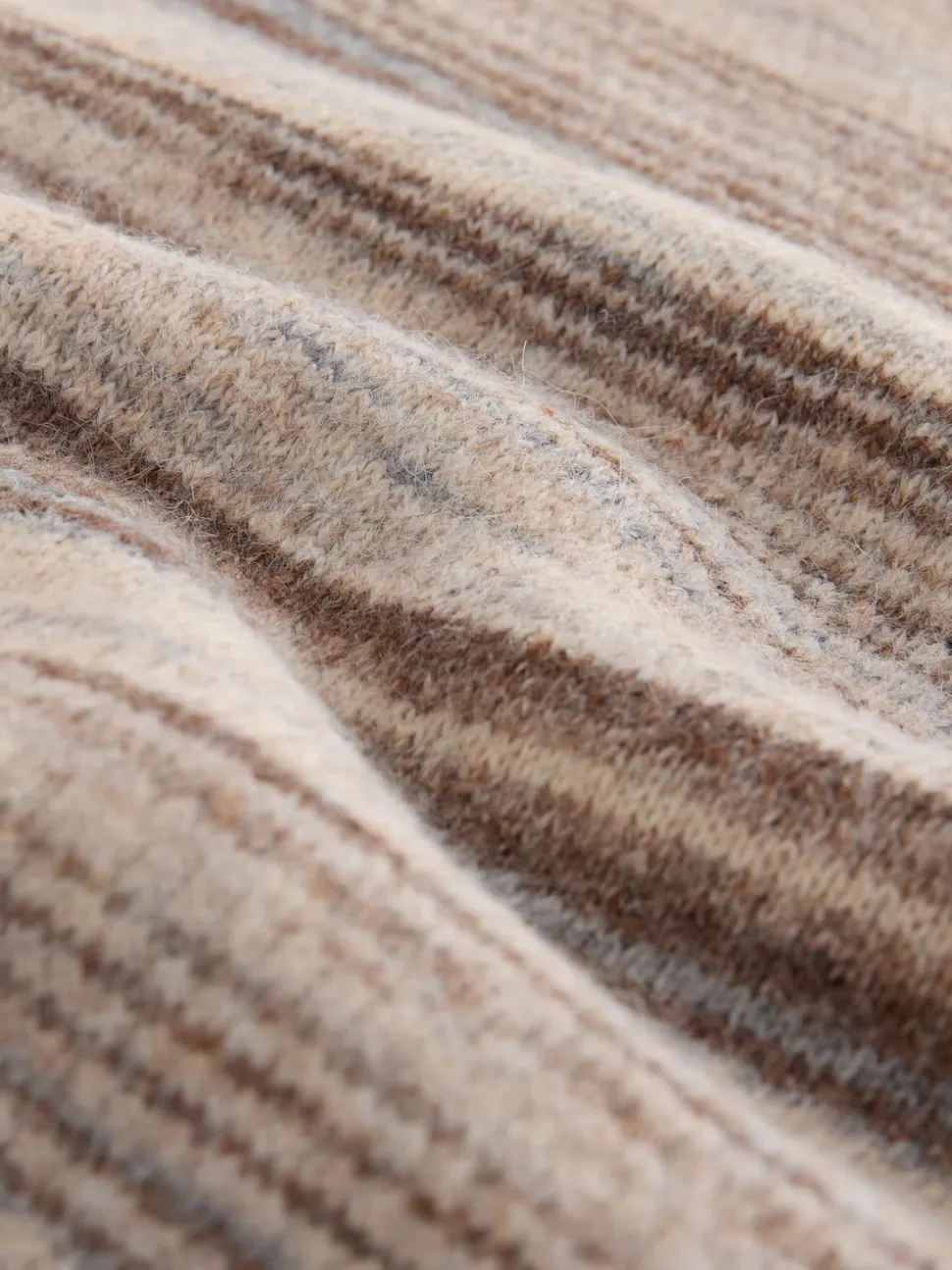 Neutral Regular Fit Stripe Crew Neck Jumper with Wool