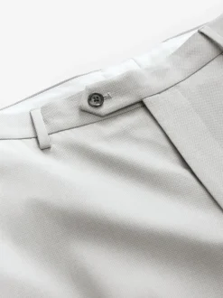 Neutral Regular Fit Textured Suit Trousers