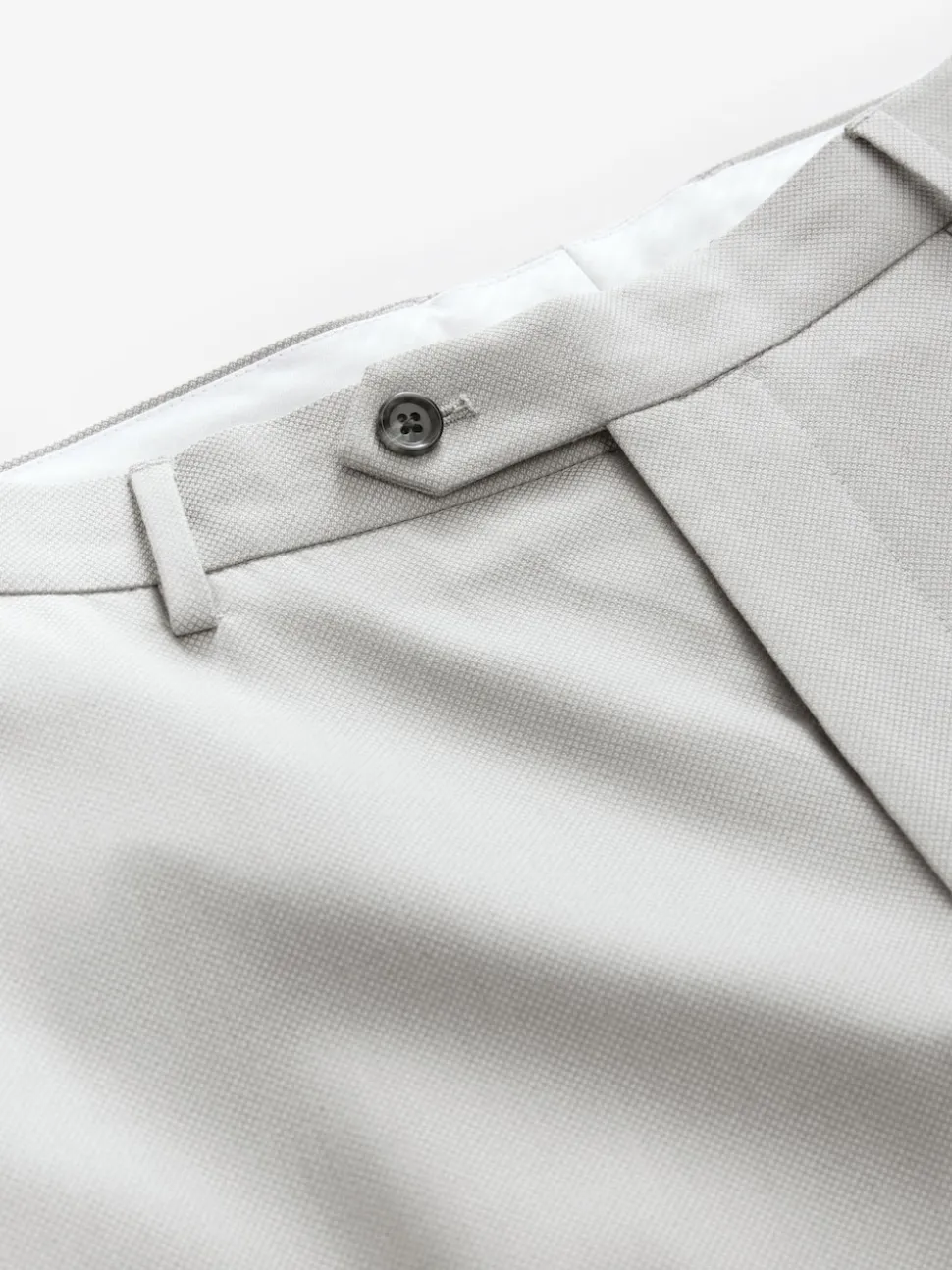 Neutral Regular Fit Textured Suit Trousers