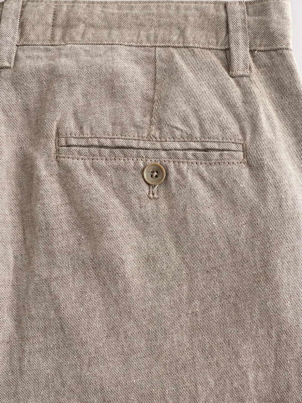 Neutral Regular Tapered Fit Linen Twill Trousers