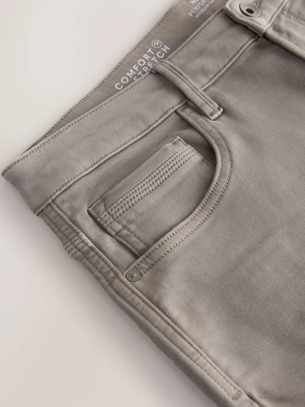 Neutral Regular Tapered Fit Comfort Stretch Jeans