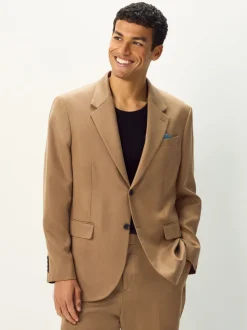 Neutral Relaxed Fit Lyocell Suit Jacket