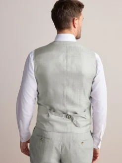 Neutral Signature Empire Mills British Wool Fabric Striped Suit Waistcoat